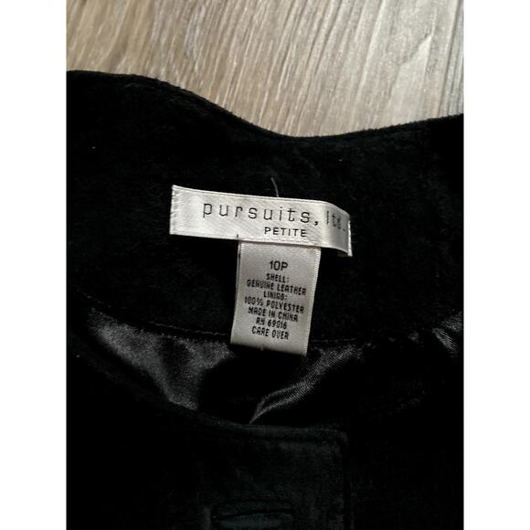 Vintage 1990s Genuine Leather Suede Black Jacket Top 10 Whimsygoth Dark Feminine - Picture 3 of 4